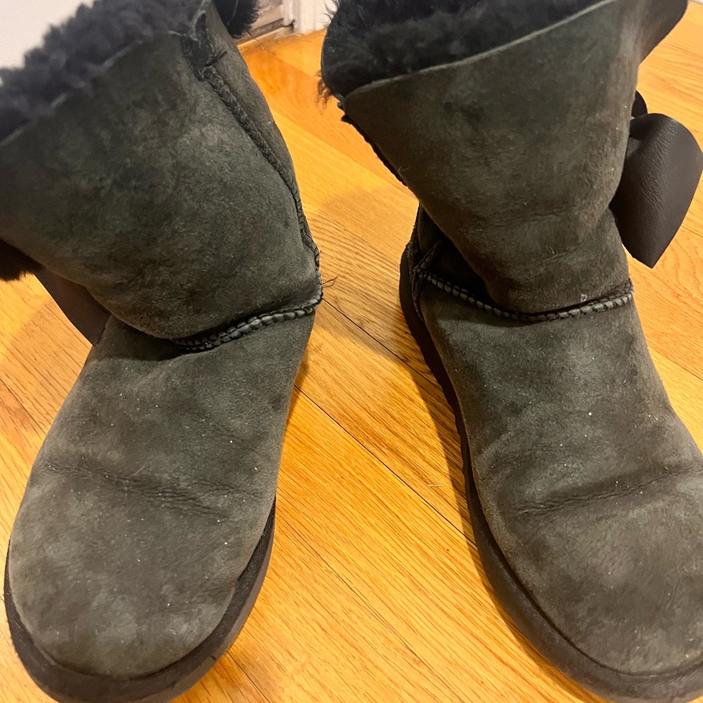 Black uggs Boots with Black Fur Lining